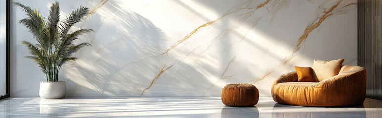 interior with the luxurious appearance of Calacatta gold marble, showcasing bold, gold veining set against a bright white surface, perfect for adding a touch of opulence to any space