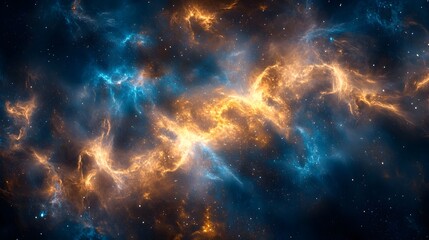 Naklejka premium Cosmic Enigma Swirling Nebulae and Pulsing Energies of the Infinite Starscape