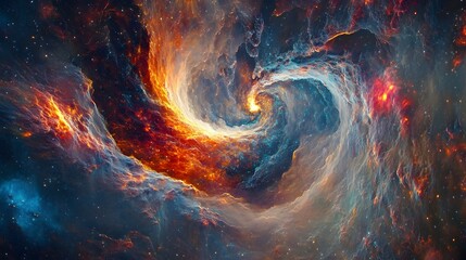 Cosmic Nebulous Patterns and Pulsating Bursts of Glowing Energy in an Intricate Fractal like