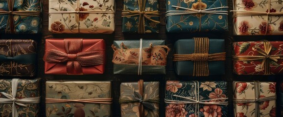 Vintage Gift Boxes with Floral and Geometric Patterns