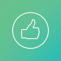 Thumb up like icon. Vector illustration