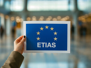 ETIAS in Hand. A New Era for EU Border Security. European Travel Information and Authorisation System Concept Image.