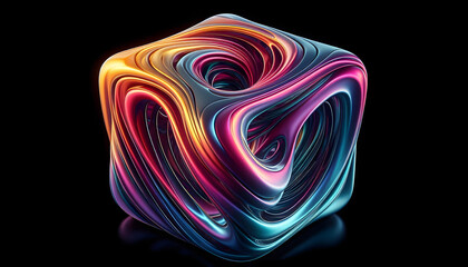 Obraz premium An abstract background of hollow vibrant colorfull cube