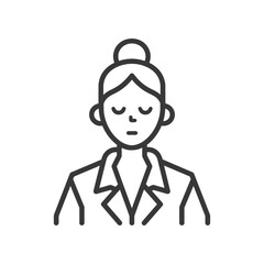 Line Drawing of a Woman With Her Eyes Closed