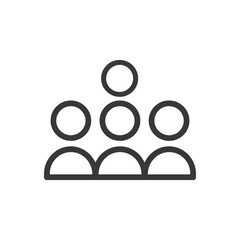 Line drawing of four people with one person raised above the others