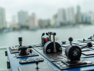 Ship control on the bridge. The captain's bridge. © Ranimiro