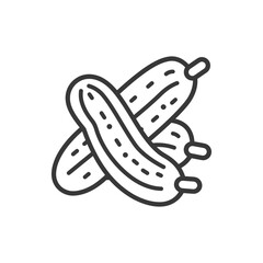 Line drawing of two crossed cucumbers