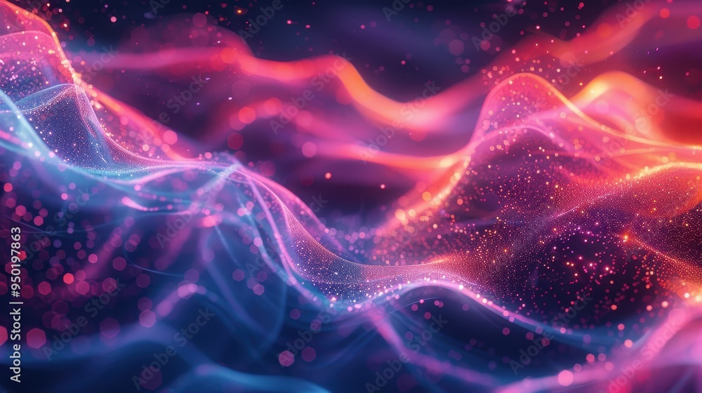 Poster stunning abstract neon glow background created through generative ai for digital design