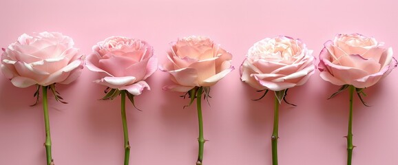 Obraz premium Pink Roses on Pink Background