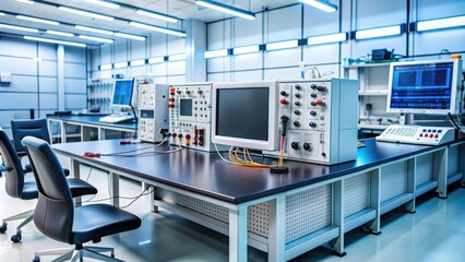 Circuit testing equipment being used in electronic lab setting, circuit, testing, equipment, electronics