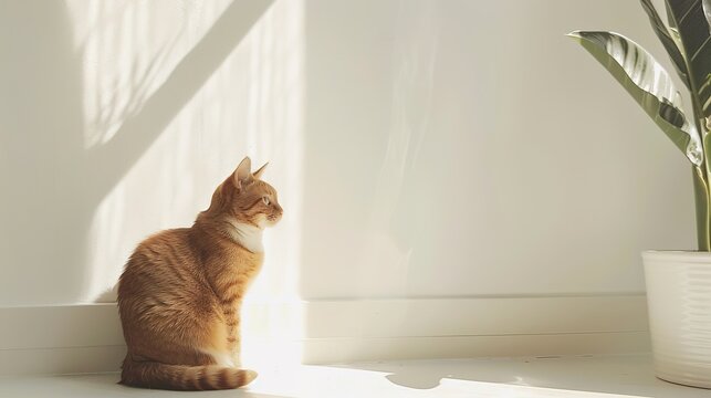 The cat looking out of the window from the window