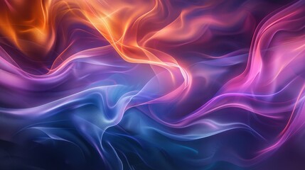 Fototapeta premium Abstract background of flowing purple, blue, and orange colors creating a vibrant artistic effect