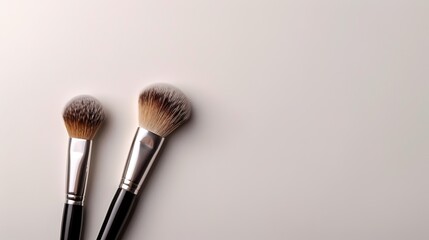 makeup brushes on white