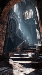 Naklejka premium Ruins and Stairs.