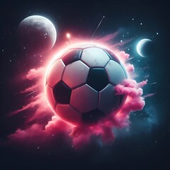Naklejka premium soccer ball in space