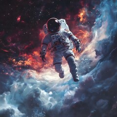 Astronaut Floating in Space.