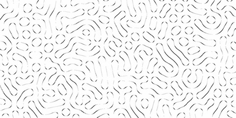 Abstract Turing organic wallpaper with background. Turing reaction diffusion monochrome seamless pattern with chaotic motion. Natural seamless line pattern. Linear design with biological shapes.