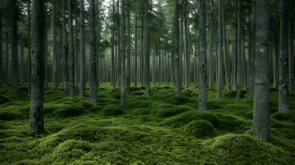 Obraz premium Mystical Forest with Lush Moss