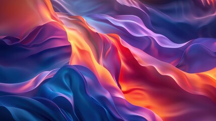Fototapeta premium A vibrant abstract design featuring flowing purple, blue, and orange colors on a dynamic backdrop