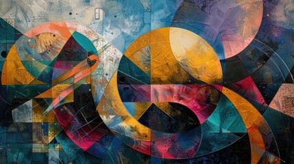 Fototapeta premium Abstract artwork featuring colorful circular patterns and vibrant textures in a contemporary style