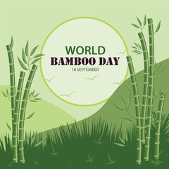 World Bamboo Day Illustration Post and Banner With Bamboo Forest