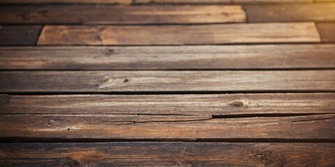 Naklejka premium Background with old brown horizontal planks.
