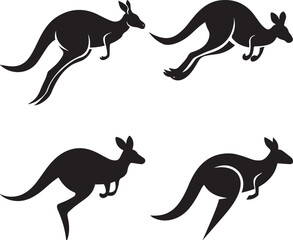 kangaroo vector silhouettes