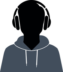 silhouette of a person with headphones