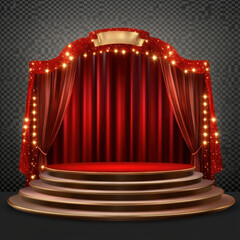 Stage Curtain Podium.