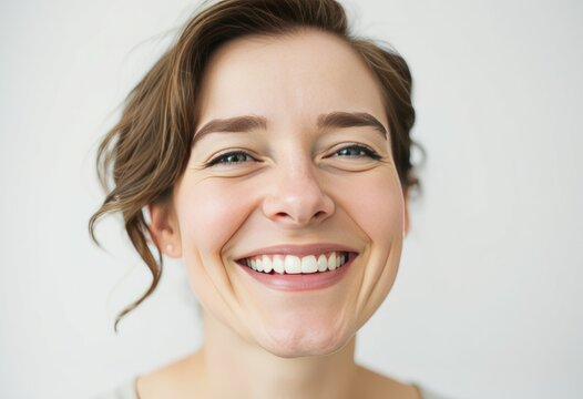 Serene and Content Smile A soft gentle smile that exudes serenit