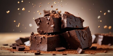 Exploding Dark Chocolate Chunks with Cocoa.