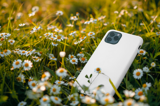 Smartphone nature  scene png mockup, transparent design