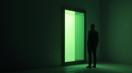 Fototapeta premium Green Glowing Doorway 