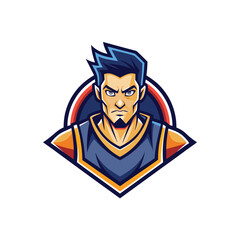Angry Man face mascot logo icon vector design