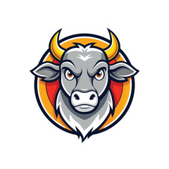 Naklejka premium Angry bull mascot logo icon vector design on white background
