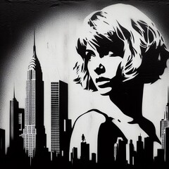 Stencil Art Style Bold clean lines and high contrast create a st