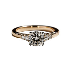 Diamond ring isolated on transparent white background 