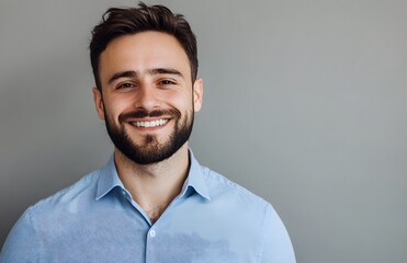 Obraz premium Photo of happy male entrepreneur,headshot