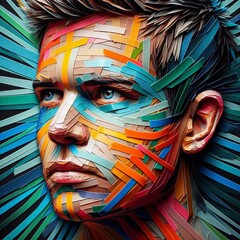  Tape Art Using adhesive tape to create the image with different
