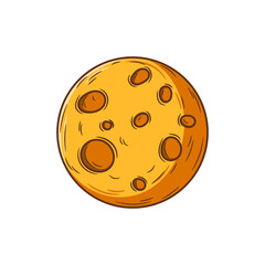 Moon cartoon illustration. Outer space object