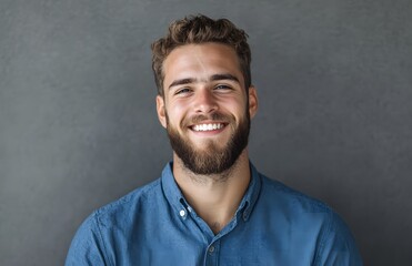 Obraz premium Photo of happy male entrepreneur,headshot