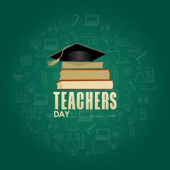 World Teachers Day, 5 october, greeting card concept for social media post, banner, ect