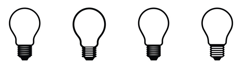 Light bulb icon. Light bulb vector icon. Idea icon. Lamp concept. Light bulb, isolated in modern simple flat design. Vector EPS 10