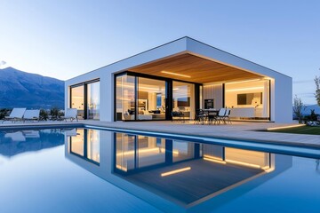 Fototapeta premium A modern home with integrated energysaving technologies