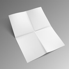 A4 Sheet Of Paper Folded Four Times