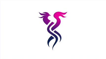 Obraz premium A simple vector logo featuring two stylized figures intertwined, set against a white background, representing pharmacy or healthcare