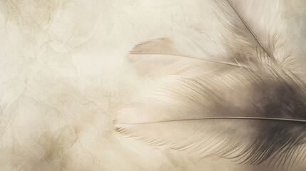 Obraz premium Soft faded feathers on light background create serene and delicate atmosphere. subtle textures enhance calming effect of image.