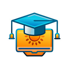 E-Learning Platform Icon Vector in Minimalist Style