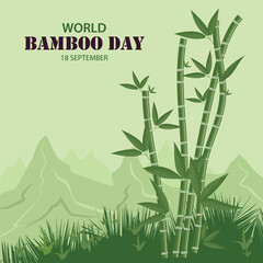 World Bamboo Day Illustration Post and Banner