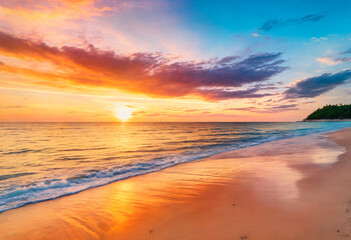 Obraz premium Stunning Sunrise on the Water's Edge